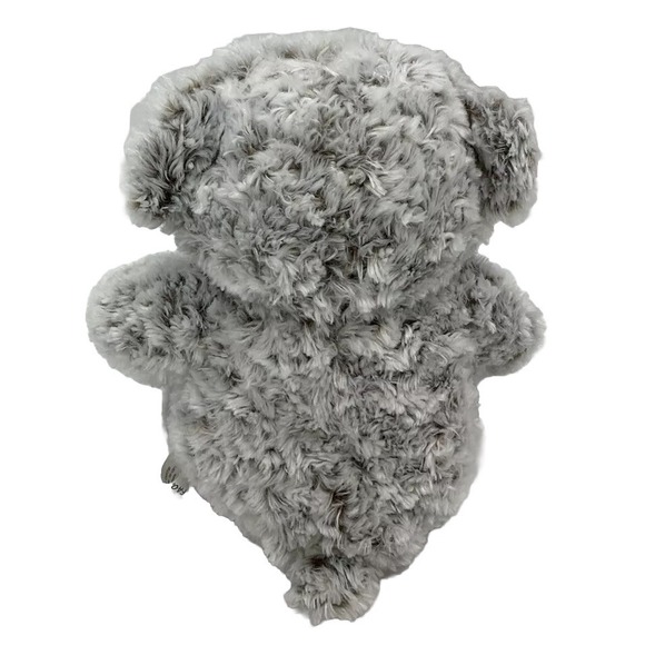 F.A.O. Schwarz Teddy Bear Curly Fur Plush Gray Plaid Bow Stuffed Animal 18" - Picture 2 of 5